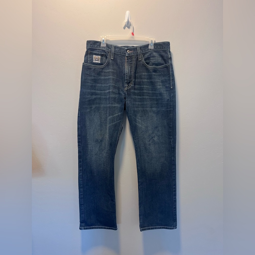 Cinch White Label Relaxed Bootcut Dark Stonewashed 36x32 Men's Dark Blue Jeans